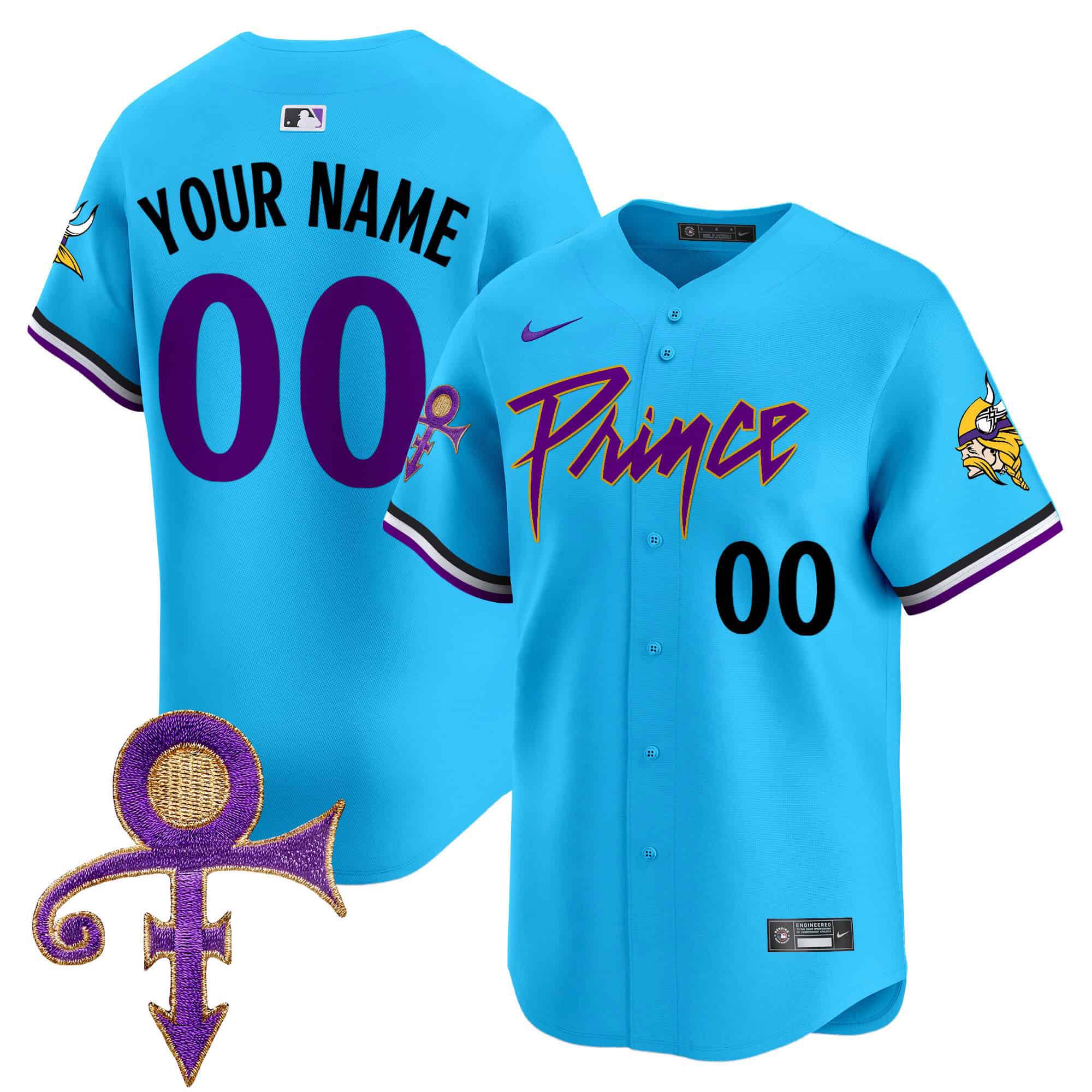 Men Minnesota Vikings Light Blue 2024 Nike Prince Patch Vapor Premier Limited Custom NFL Jersey